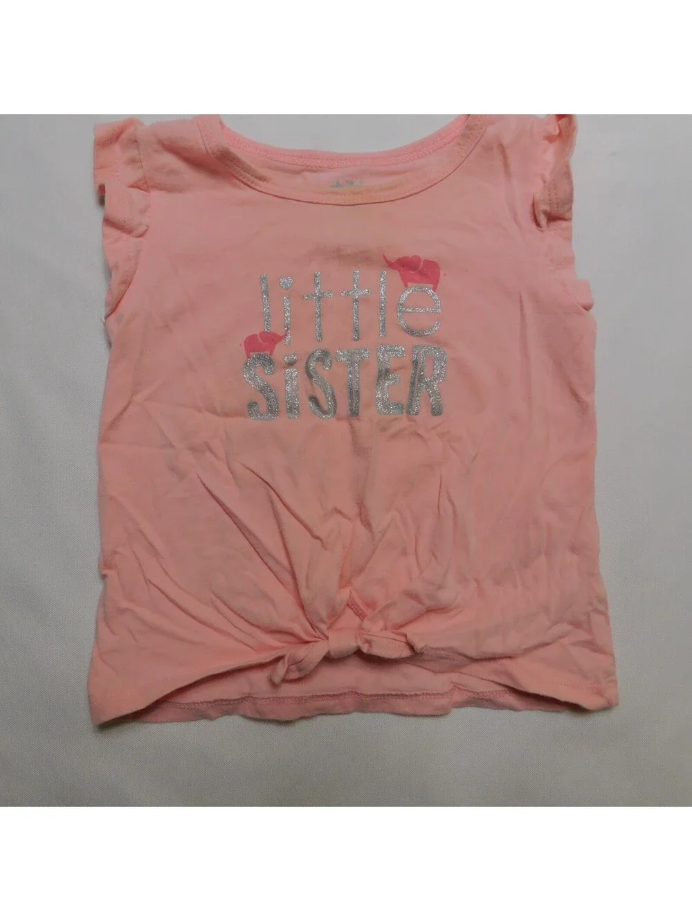 Child of Mine by Carters Baby Girls Shirt Size 18M Pink Little Sister Elephant